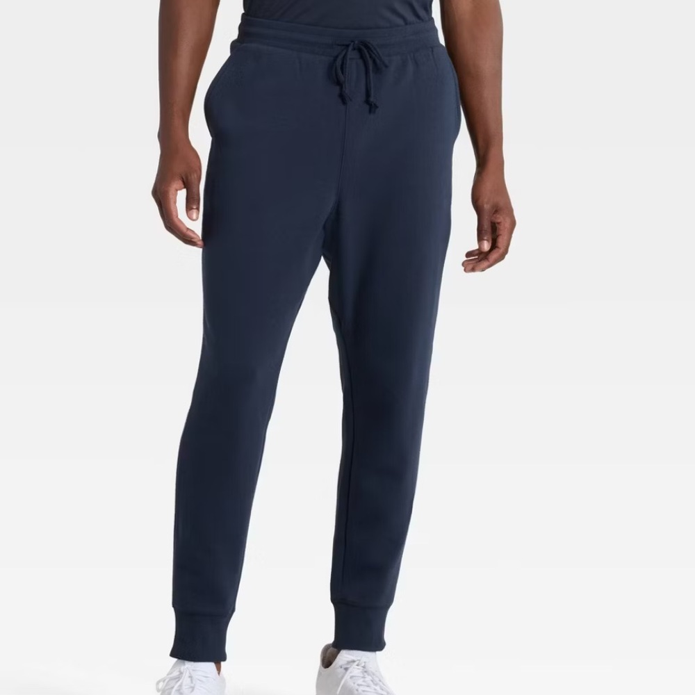 All‎ In Motion Men's Active Comfort Fleece Jogger Pants Navy Blue